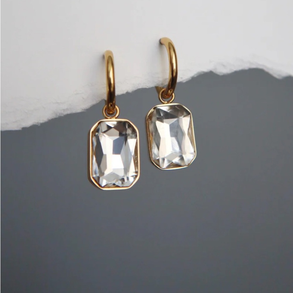 Elegant Gold and Silver Crystal Earrings